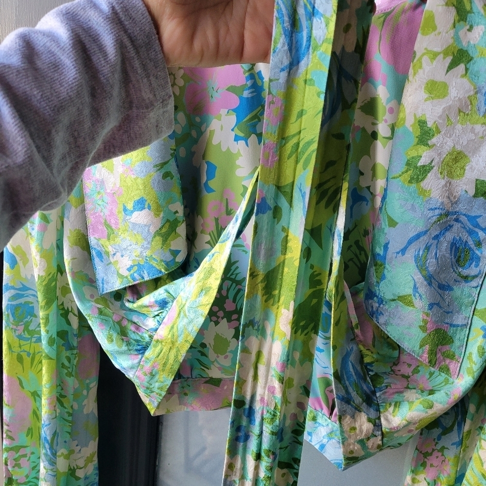 Ronny Kobo Demna Silk Floral Tie-Waist Crop Top Blouse XS Retail $298 Excellent - Picture 14 of 16